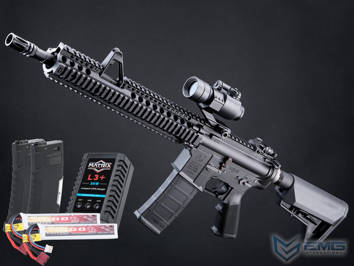 EMG Custom Built Colt Licensed M4 SOPMOD Block 2 Airsoft AEG Rifle with Daniel Defense Rail System (Model: 12 FSP M4A1 / Black / Go Airsoft Package)