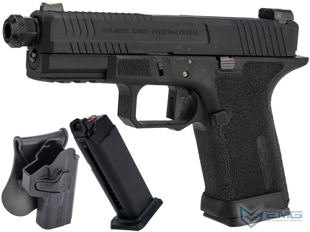 EMG Salient Arms International BLU Compact Airsoft Training Weapon (Type: Blackout w/ Green Gas Mag / Carry Package)