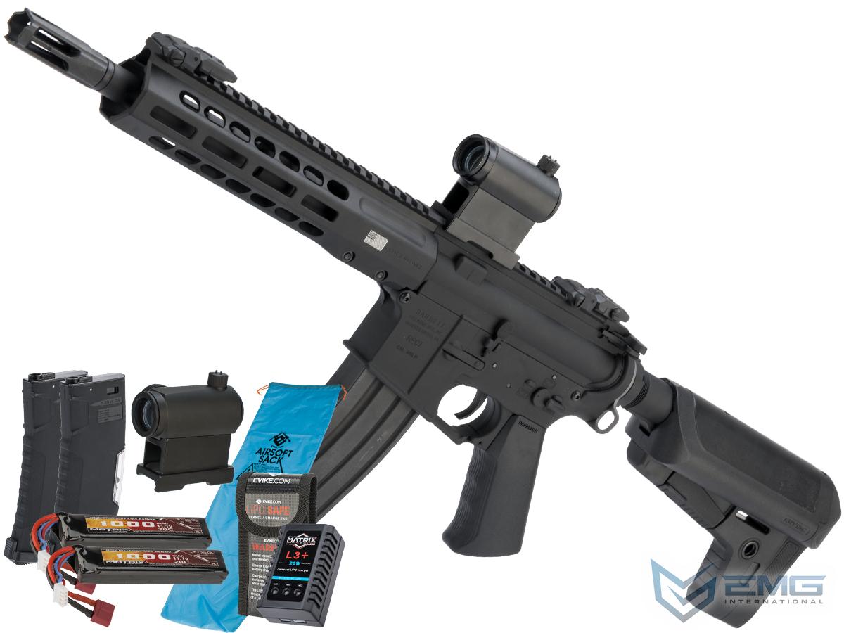 EMG / KRYTAC / BARRETT Firearms REC7 DI AR15 AEG Training Rifle (Color: Black / SBR / 350 FPS / Go Airsoft Package)