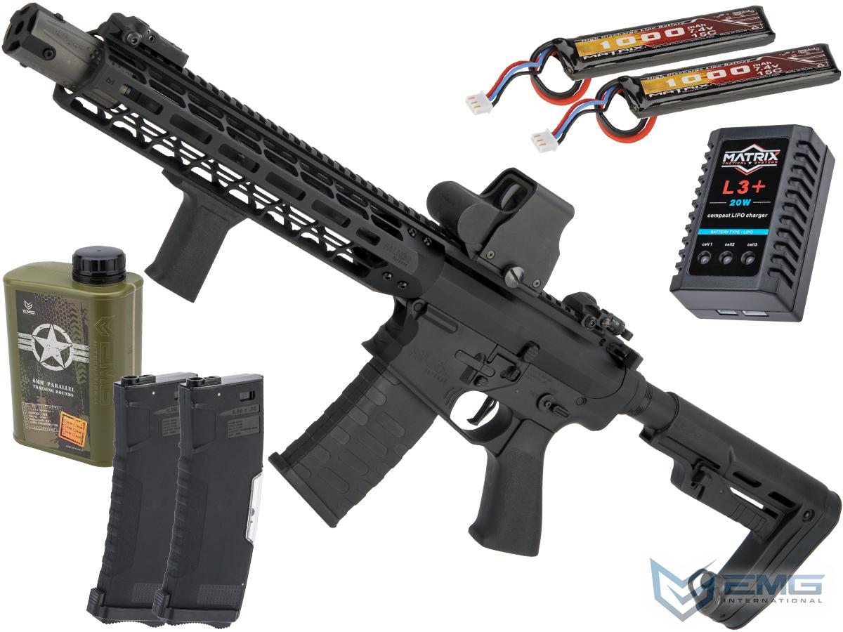 EMG Falkor AR-15 Blitz SBR Training Weapon M4 Airsoft AEG Rifle (Color: Black Out / 350 FPS eSE 2.0 / Tactical Package )