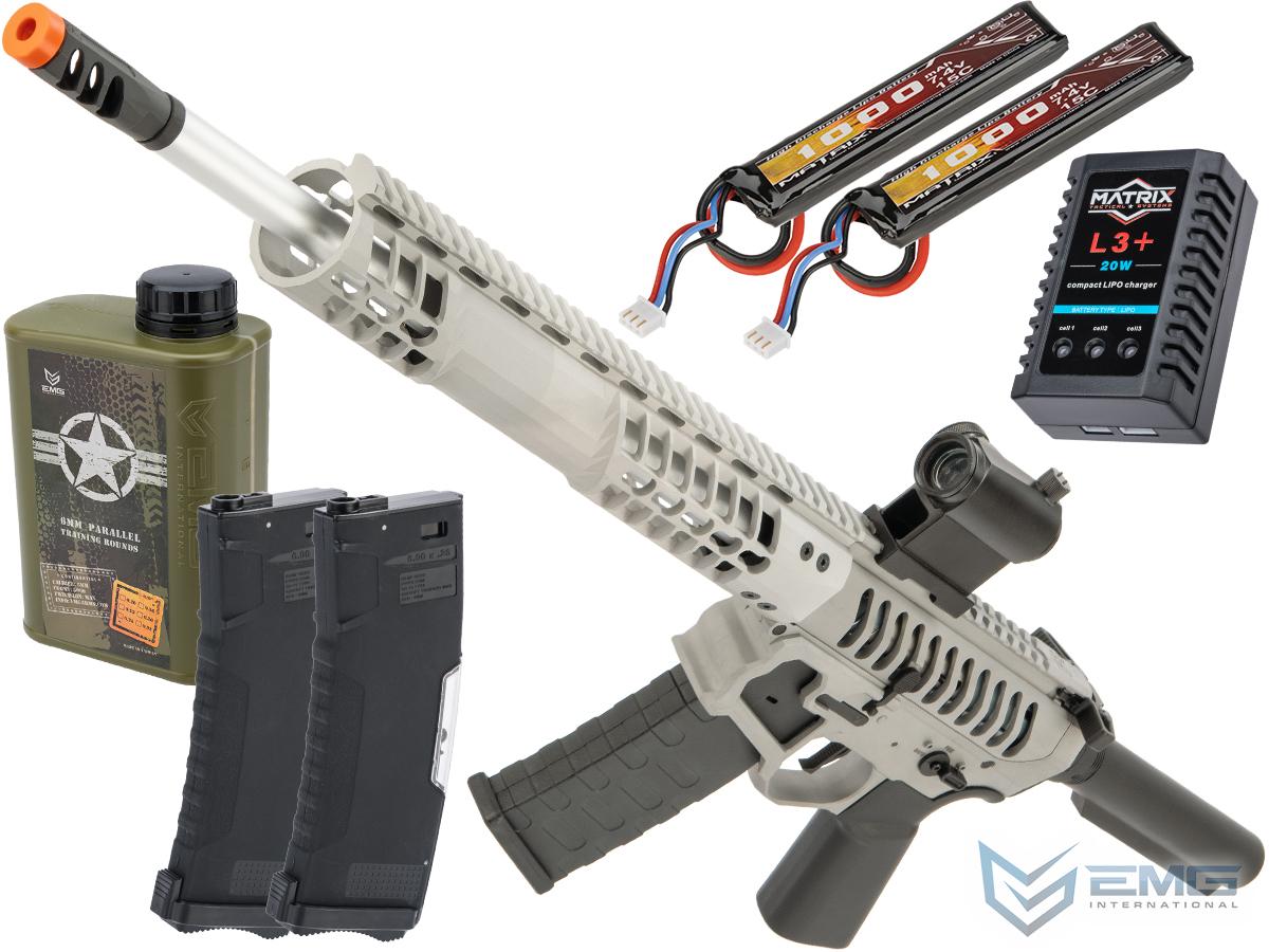 EMG F-1 Firearms BDR-15 3G AR15 2.0 eSilverEdge Full Metal Airsoft AEG Training Rifle (Model: Raw Aluminum / No Stock 400 FPS / Tactical Package)
