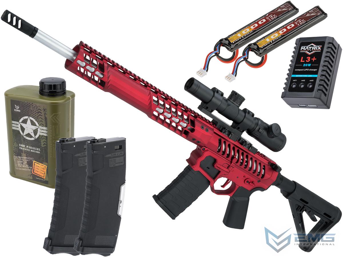 EMG F-1 Firearms BDR-15 3G AR15 2.0 eSilverEdge Full Metal Airsoft AEG Training Rifle (Model: Red / Magpul 350 FPS / Tactical Package)