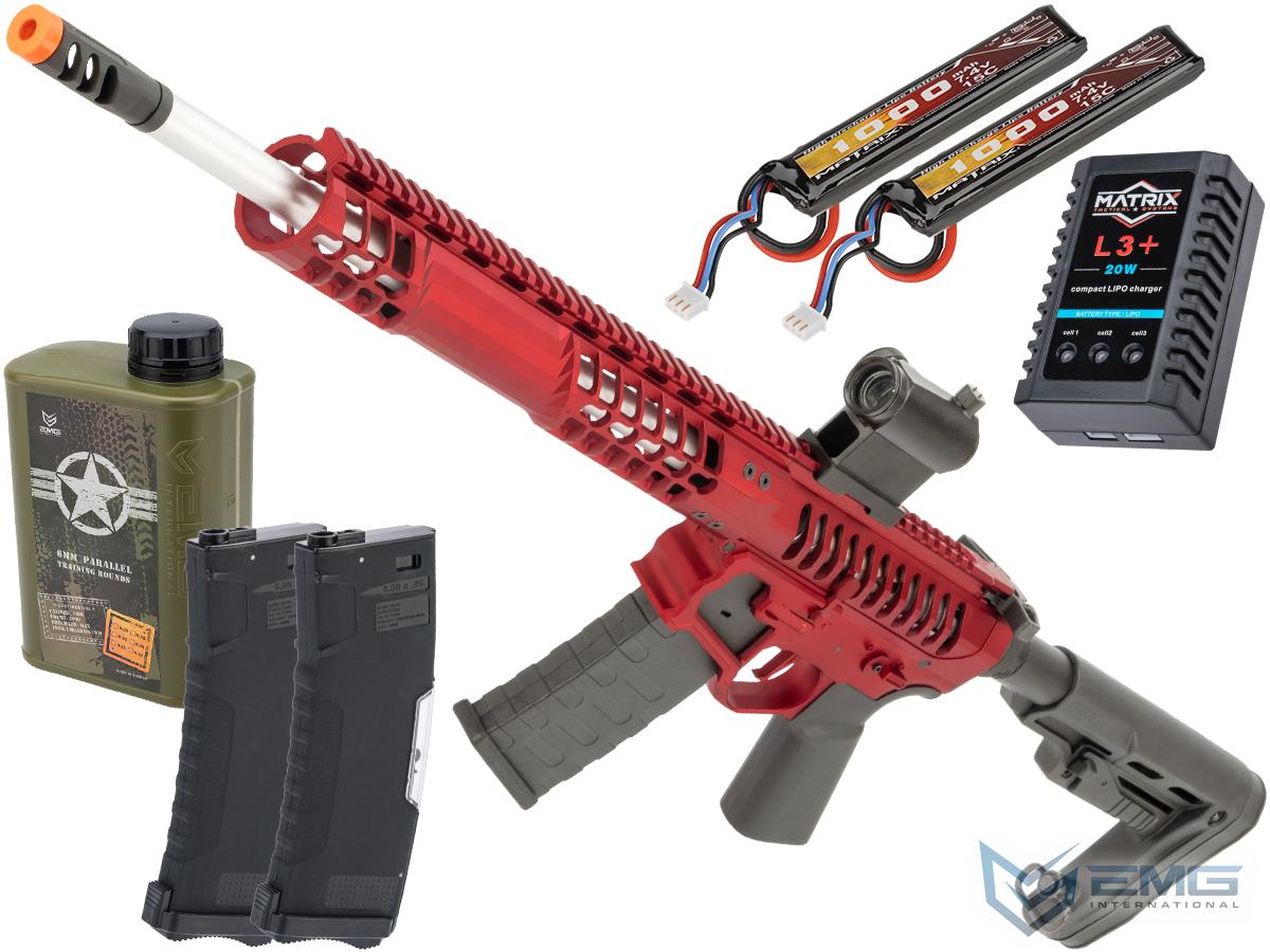 EMG F-1 Firearms BDR-15 3G AR15 2.0 eSilverEdge Full Metal Airsoft AEG Training Rifle (Model: Red / RS2 Stock 350 FPS / Tactical Package)