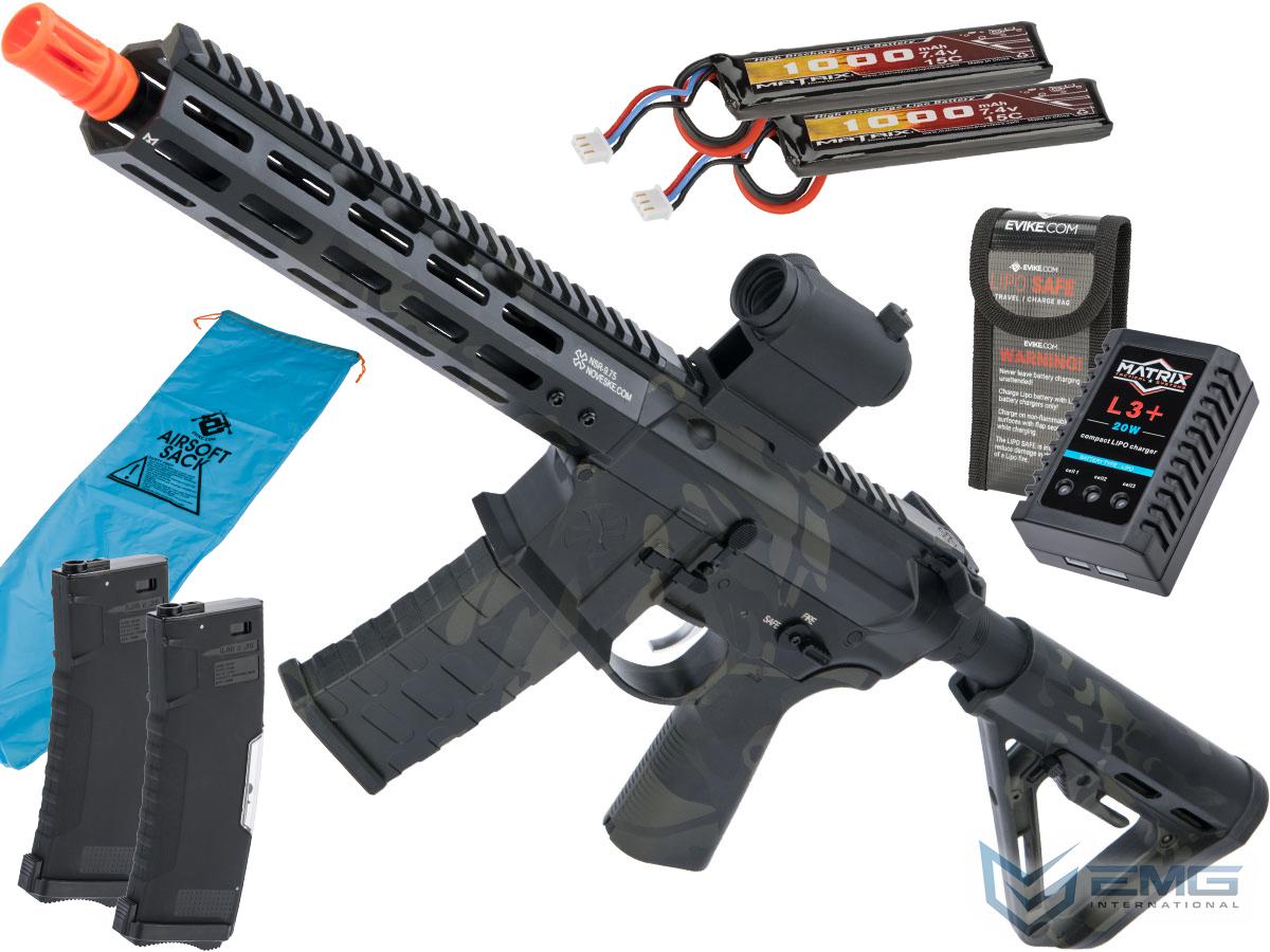 EMG NOVESKE Gen 4 w/ eSilverEdge SDU2.0 Gearbox Airsoft AEG Training Rifle (Model: Shorty / Multicam Black / Go Airsoft Package)