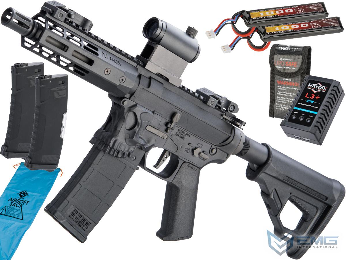 EMG Helios / Sharps Bros Jack Licensed Polymer Receiver M4 Airsoft AEG Rifle (Model: Black / 7 PDW / Go Airsoft Package)