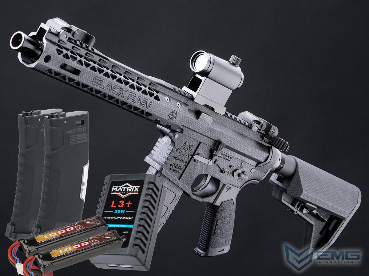 EMG Black Rain Ordnance BRO SPEC15 Licensed AR-15 Airsoft AEG Rifle w/ M-LOK Handguard (Color: Carbon Fiber / Shorty / Go Airsoft Package)