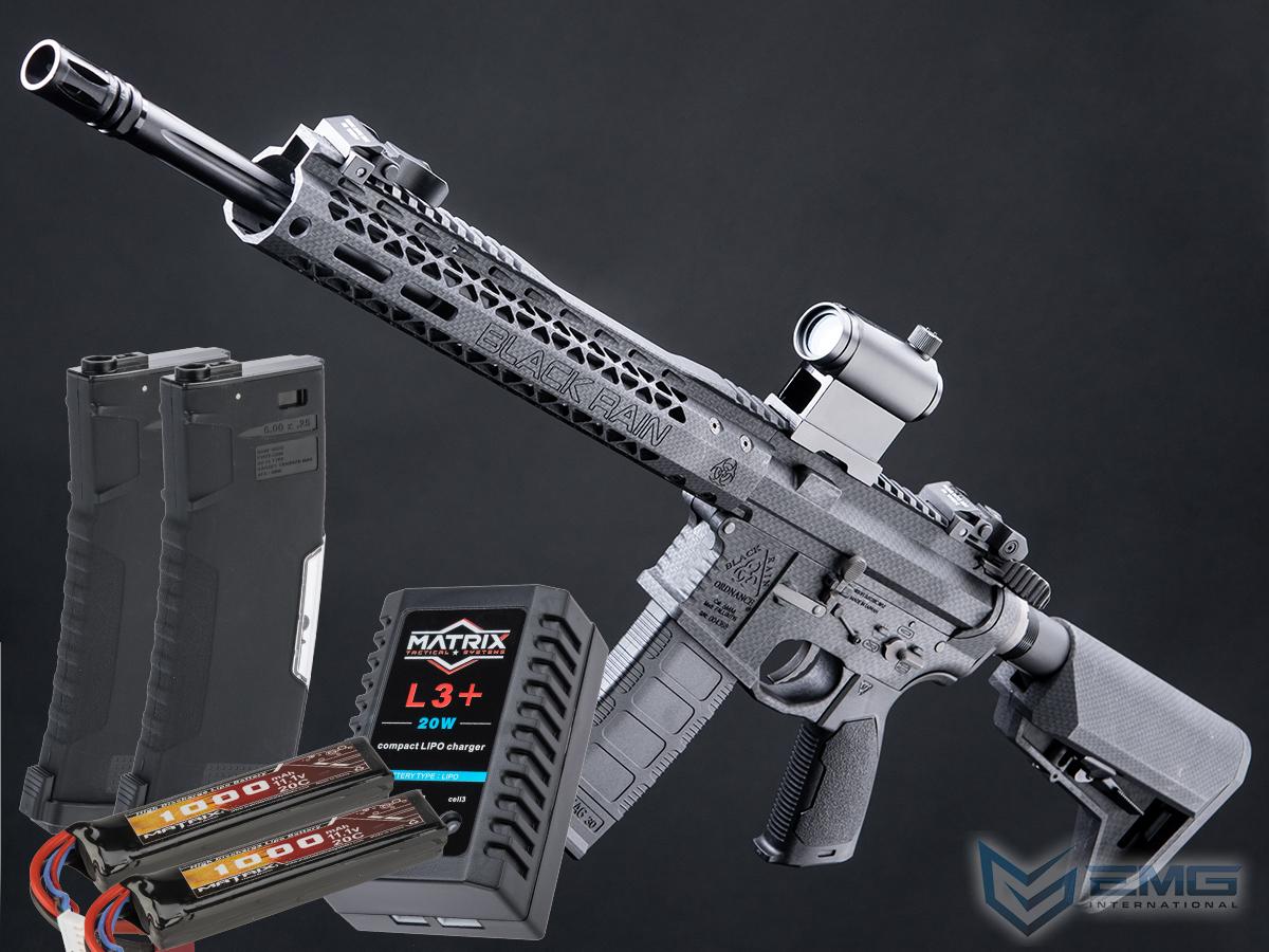 EMG Black Rain Ordnance BRO SPEC15 Licensed AR-15 Airsoft AEG Rifle w/ M-LOK Handguard (Color: Carbon Fiber / Carbine / Go Airsoft Package)