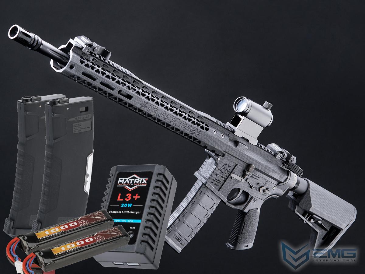 EMG Black Rain Ordnance BRO SPEC15 Licensed AR-15 Airsoft AEG Rifle w/ M-LOK Handguard (Color: Carbon Fiber / Rifle / Go Airsoft Package)