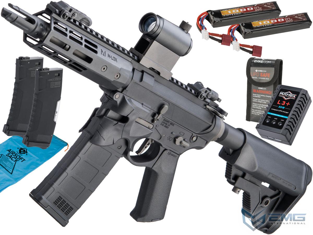EMG Helios / Sharps Bros Overthrow Licensed Polymer Receiver M4 Airsoft AEG Rifle (Model: 7 PDW / Go Airsoft Package)