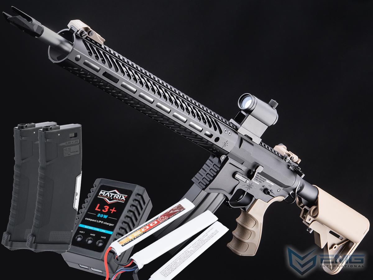 EMG Seekins Precision Licensed AR-15 SP223 Advanced Airsoft M4 AEG Rifle w/ G2 Gearbox (Color: Desert / M-LOK / Go Airsoft Package)