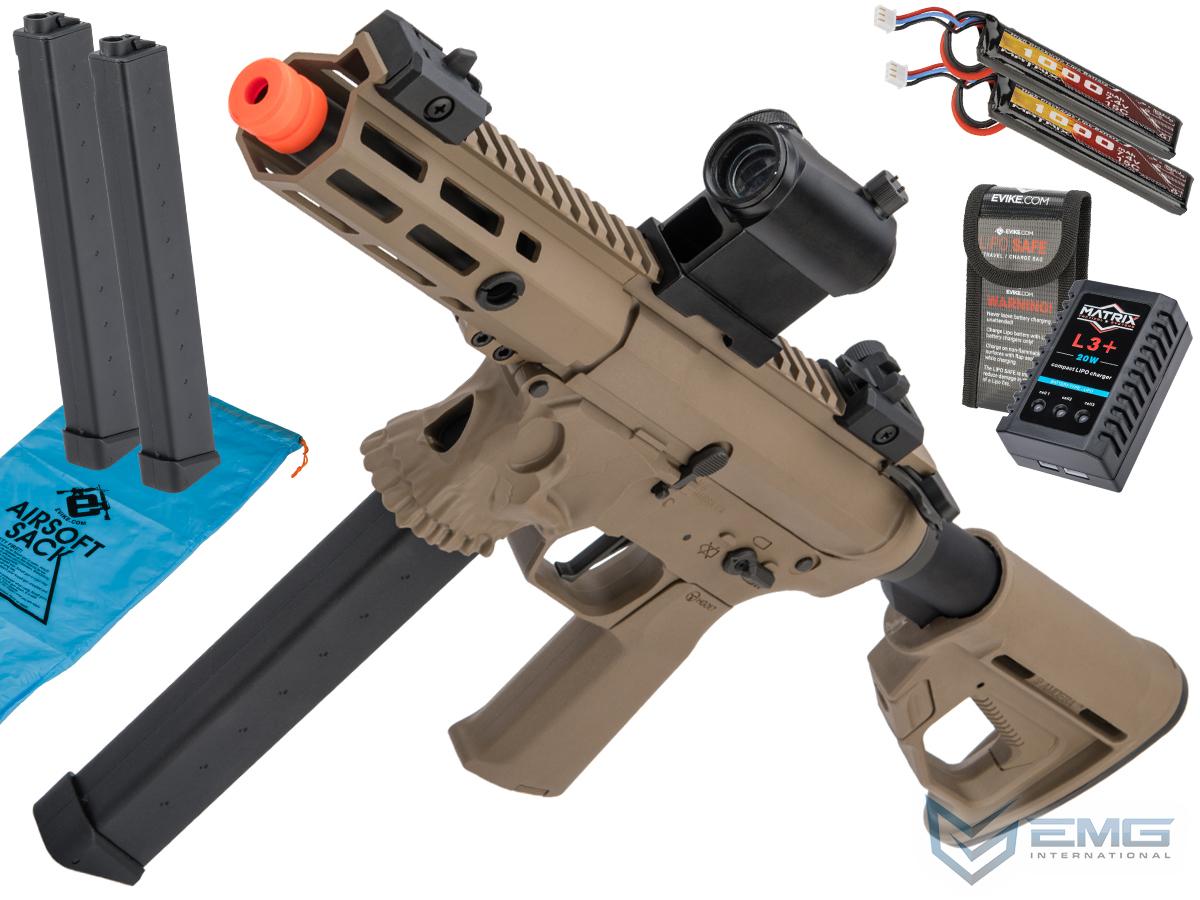 EMG Helios / Sharps Bros Licensed Jack9 Polymer Receiver Pistol Caliber Carbine Airsoft AEG (Model: M-LOK / PDW / Dark Earth / Go Airsoft Package)