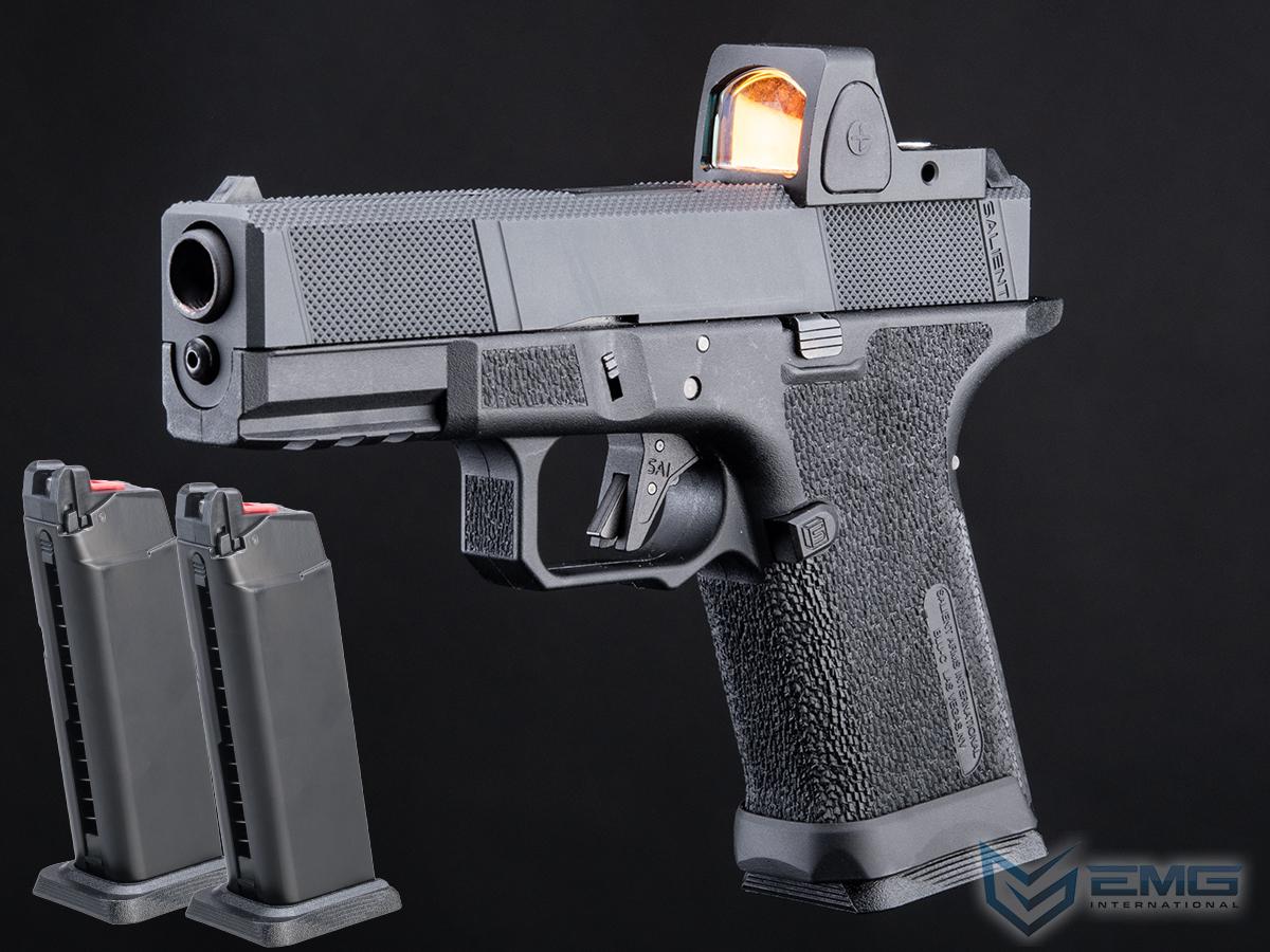 EMG SAI BLU Compact w/ EMG Tier One Utility RMR-Cut Slide GBB Airsoft Pistol (Color: Blackout / Competition Package)