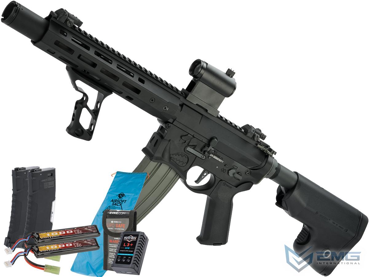 EMG / Sharps Bros Warthog Licensed Full Metal Advanced M4 Airsoft AEG Rifle (Color: Black / 10 SBR / 350 FPS / Go Airsoft Package)
