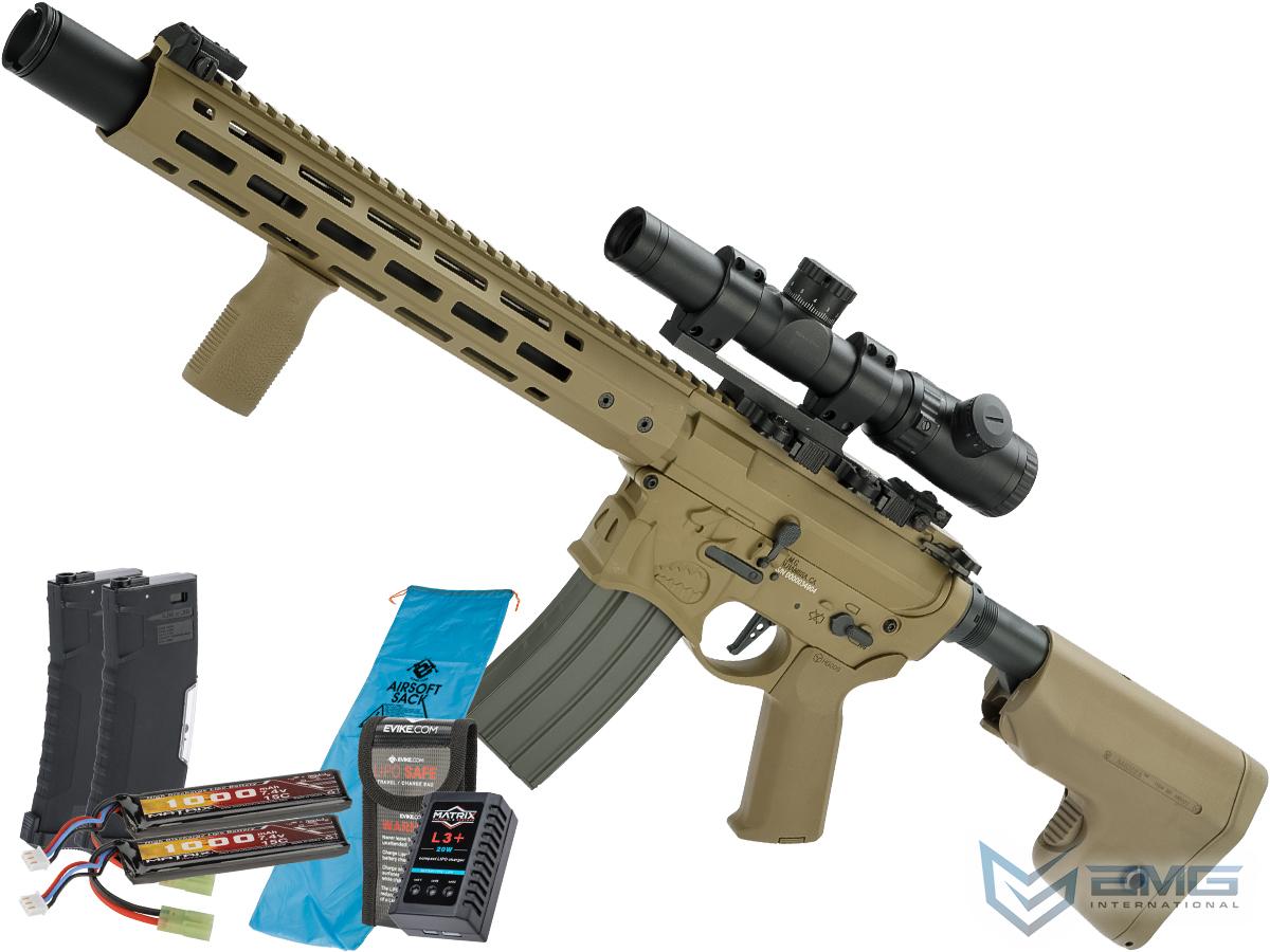 EMG / Sharps Bros Warthog Licensed Full Metal Advanced M4  Airsoft AEG Rifle (Color: Tan / 15 Carbine / Go Airsoft Package)