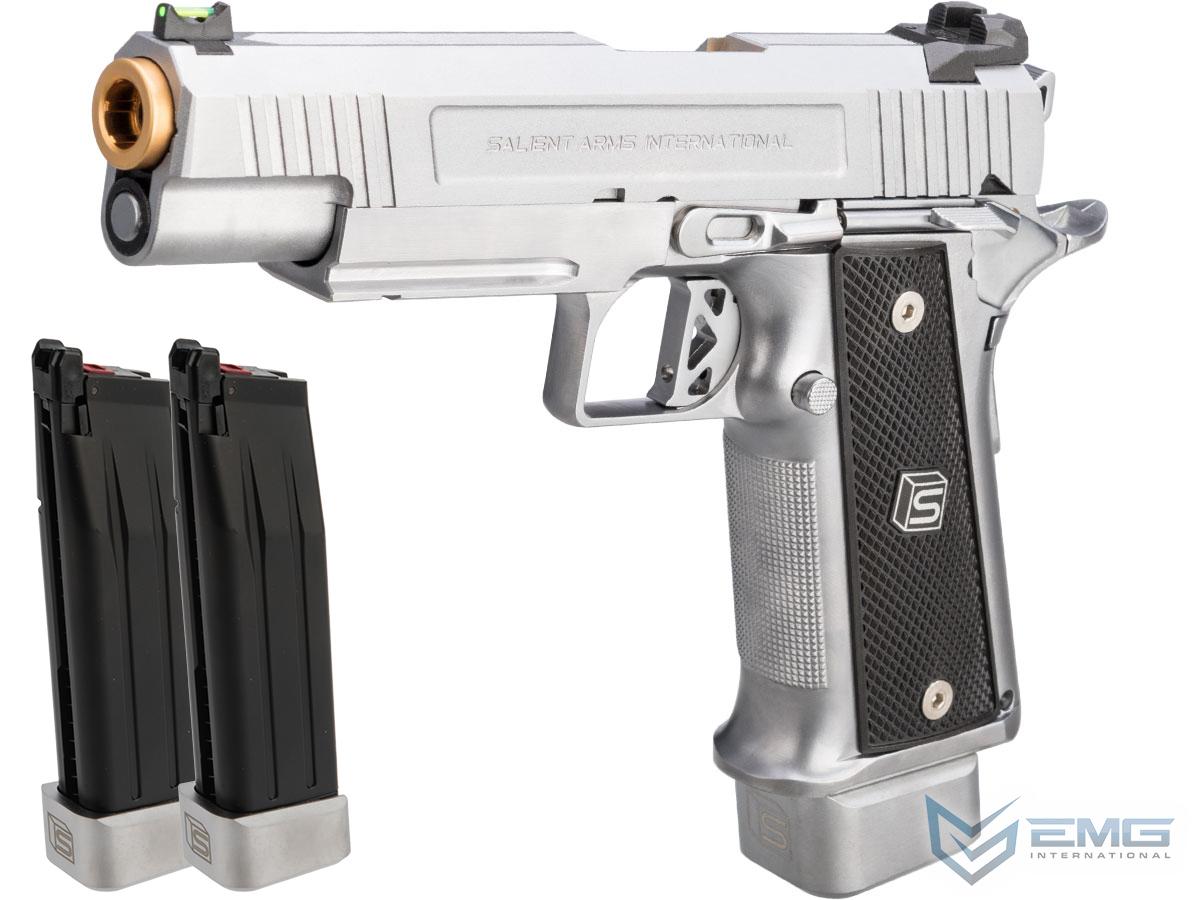 EMG / Salient Arms International 2011 DS 5.1 Airsoft Training Weapon (Color: Silver / Green Gas / Reload Package)