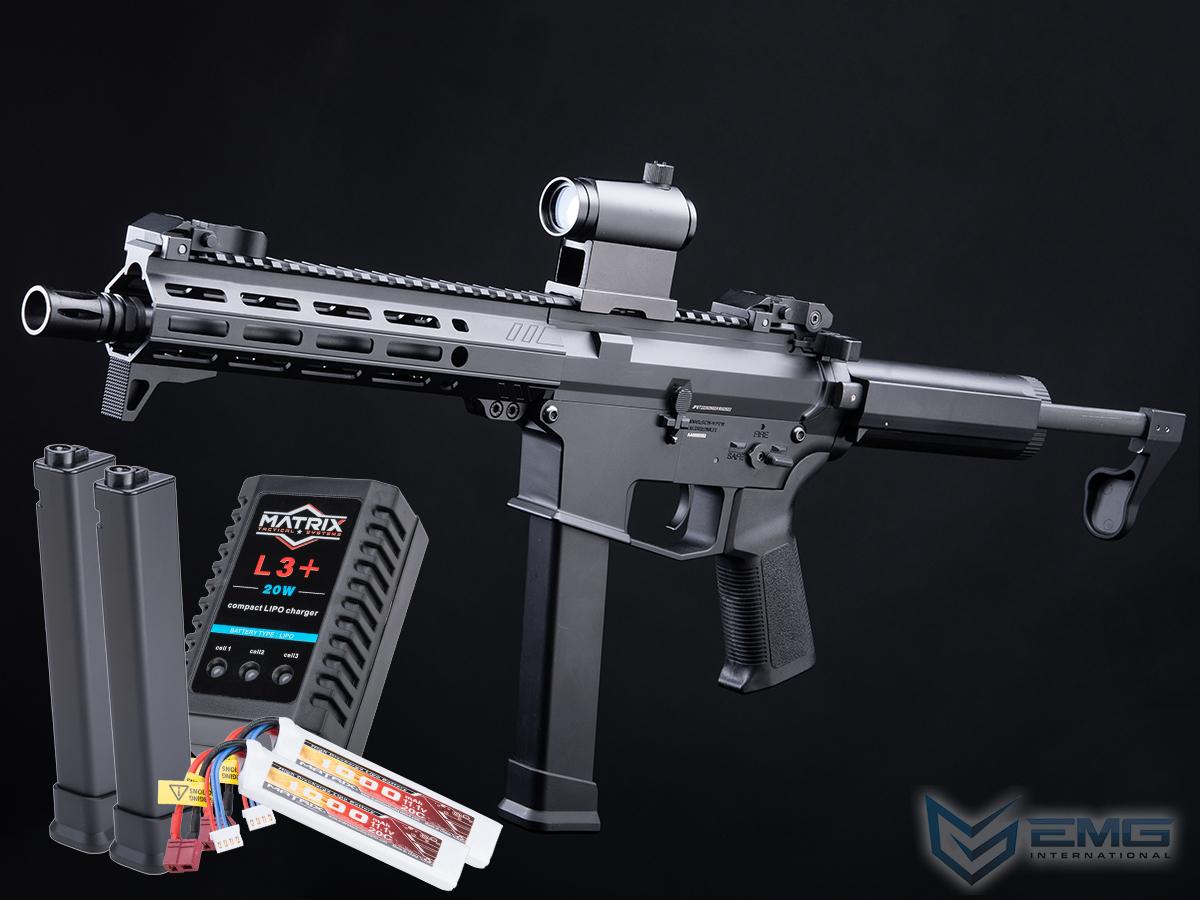 EMG Helios Angstadt Arms UDP-9 Pistol Caliber Carbine G3 AEG (Color: Black / 10.5 / Go Airsoft Package)