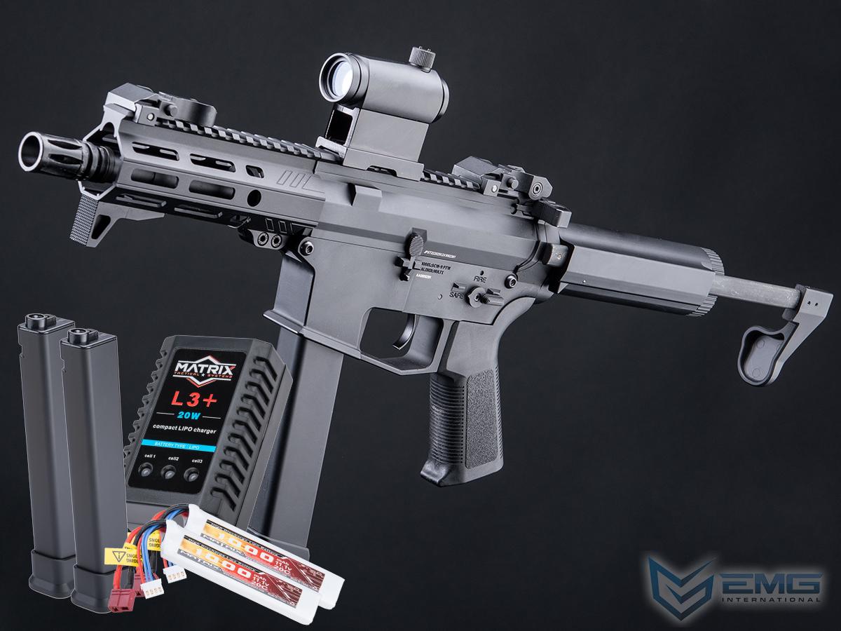 EMG Helios Angstadt Arms UDP-9 Pistol Caliber Carbine G3 AEG (Color: Black / 6 / Go Airsoft Package)