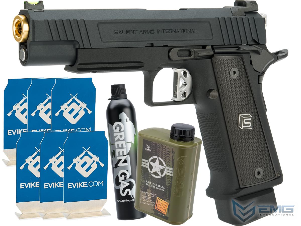 Pre-Order ETA March 2023 Evike.com Stay at Home Weapon Training / Target Shooting Airsoft Pack (Model: EMG SAI 2011 DS 5.1 GBB Pistol)
