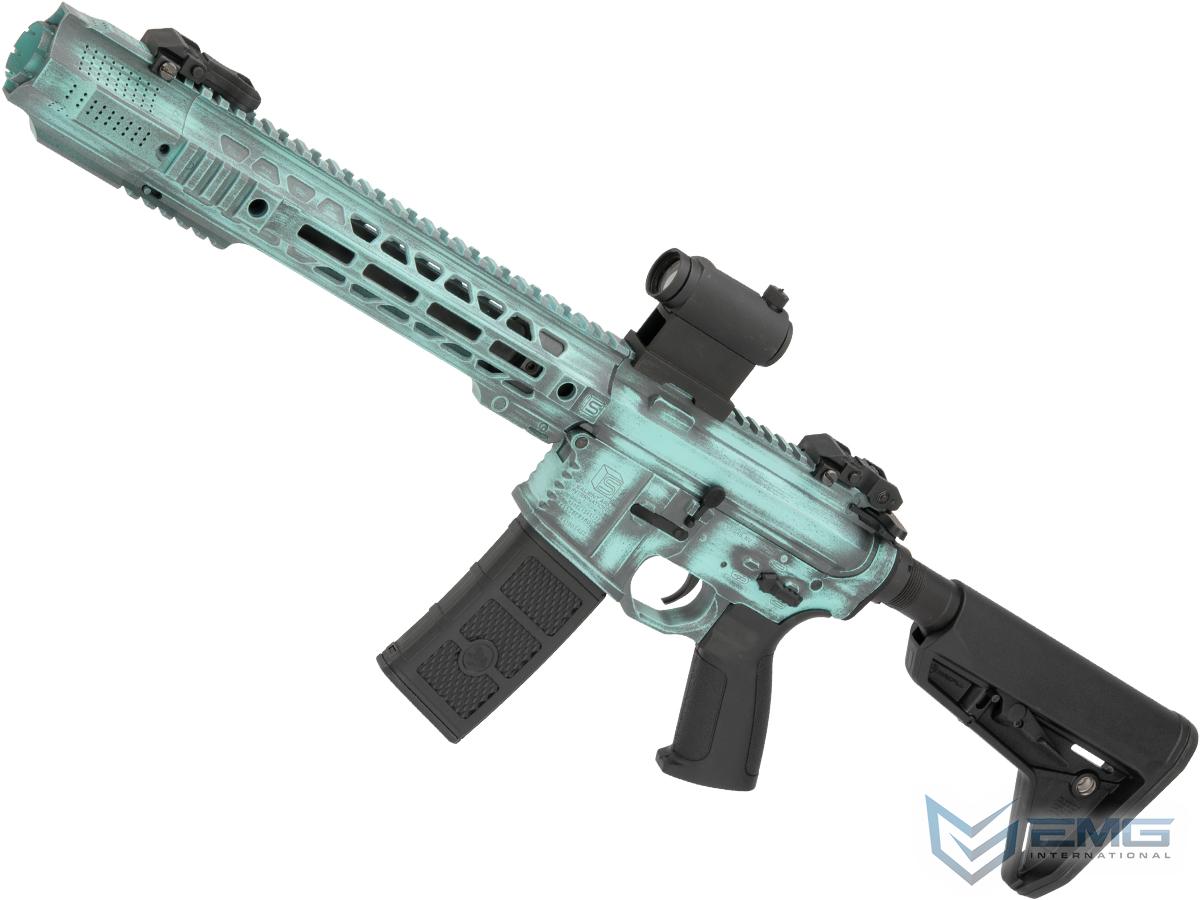 EMG Custom Cerakote SAI GRY Training Weapon M4 Airsoft AEG Rifle (Configuration: SBR / Battle Worn Tiffany)