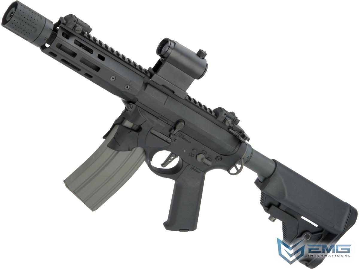 EMG / Sharps Bros Overthrow Licensed Advanced M4 Airsoft AEG Training Rifle w/ Slim Motor Grip (Color: Black / 8 PDW)