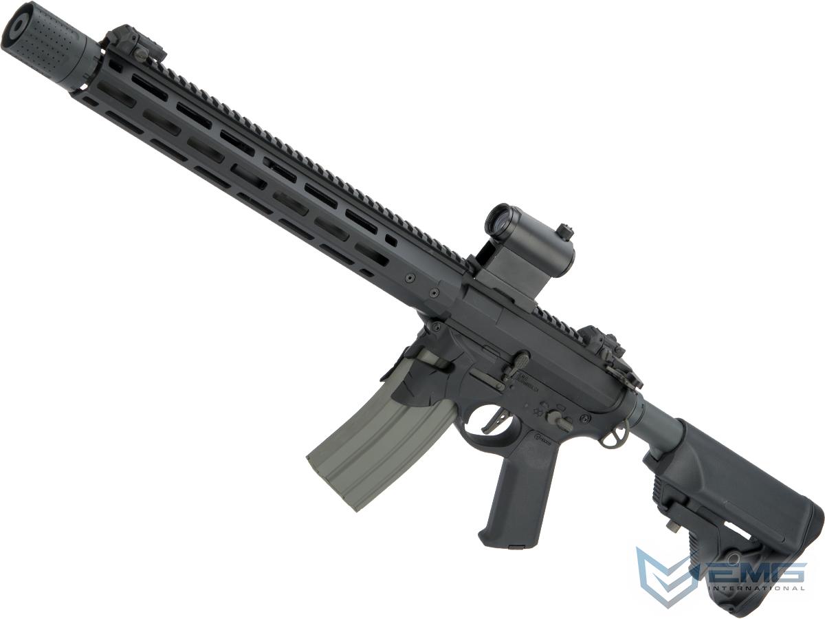 EMG / Sharps Bros Overthrow Licensed Advanced M4 Airsoft AEG Training Rifle w/ Slim Motor Grip (Color: Black / 16 RECCE)