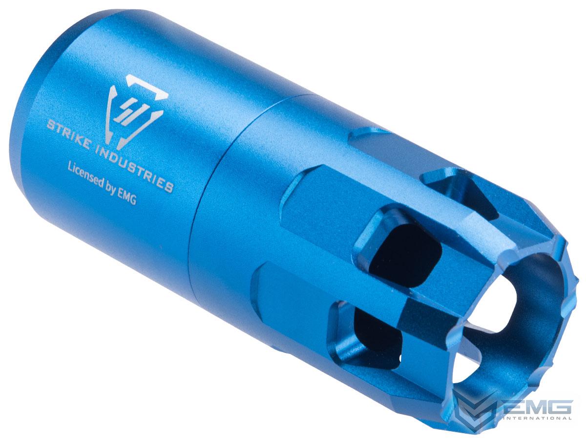 EMG Strike Industries Licensed Oppressor Blast Shield Airsoft Muzzle Device (Color: Blue / 14mm Negative)