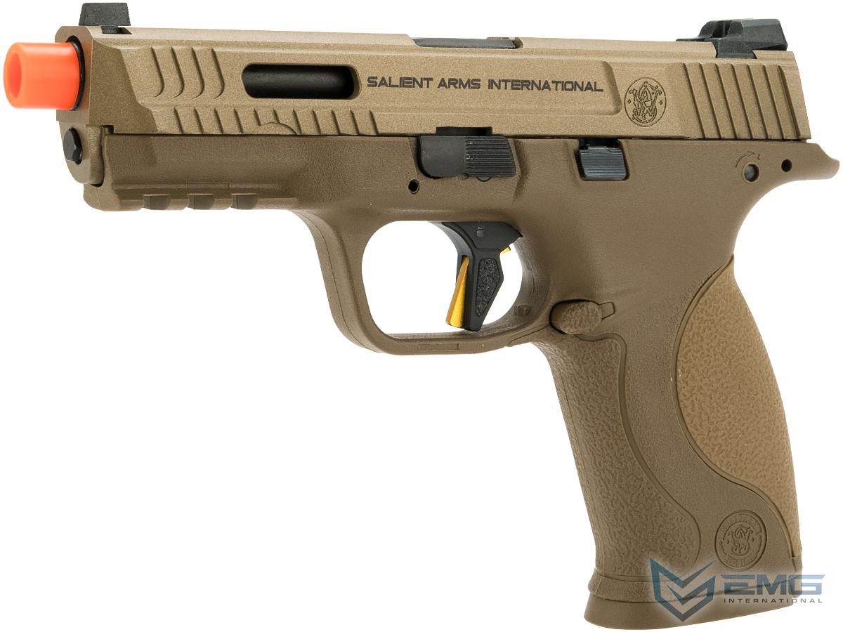 EMG / SAI / Smith & Wesson Licensed M&P 9 Full Size Airsoft GBB Pistol with Enhanced Angel Custom Trigger  (Package: Tan / Gun Only)