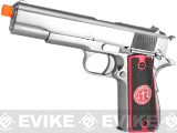 Evike.com Nostradamus Custom 1911 Gas Blowback Airsoft Pistol w/ Angel Custom Tac-Glove Grips (Model: Stainless A1 / Libra)