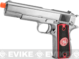 Evike.com Nostradamus Custom 1911 Gas Blowback Airsoft Pistol w/ Angel Custom Tac-Glove Grips (Model: Stainless A1 / Pisces)