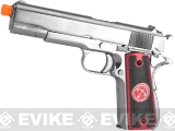 Evike.com Nostradamus Custom 1911 Gas Blowback Airsoft Pistol w/ Angel Custom Tac-Glove Grips (Model: Stainless A1 / Sagittarius)