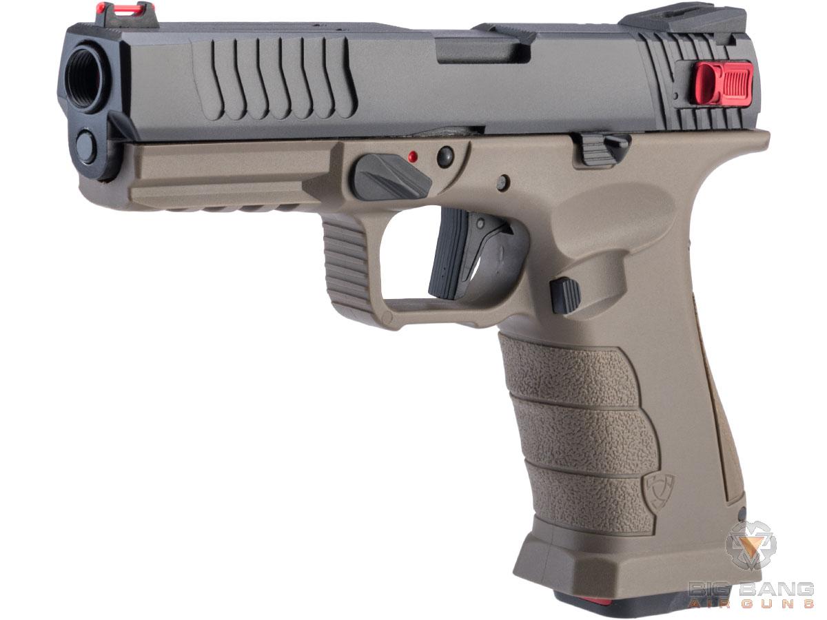 APS Shark Full Automatic Select-Fire CO2 Gas Blowback .177 / 4.5mm Air Pistol (Color: Desert)