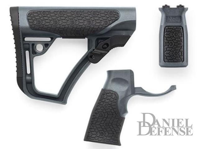 Daniel Defense Buttstock, Pistol Grip, & Vertical Foregrip AR-15 Furniture Combo (Color: Tornado Grey / M-LOK)