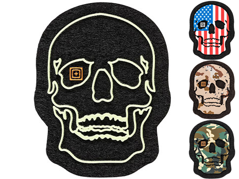 5.11 Tactical Painted Skull PVC Morale Patch (Color: American Flag)