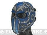 Evike.com R-Custom Fiberglass  Koi Full Face Mask (Color: Blue / Mesh Lens)