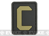 Evike.com PVC Hook and Loop Letters & Numbers Patch Black/Tan (Letter: C)