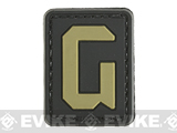 Evike.com PVC Hook and Loop Letters & Numbers Patch Black/Tan (Letter: G)