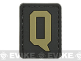 Evike.com PVC Hook and Loop Letters & Numbers Patch Black/Tan (Letter: Q)