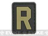 Evike.com PVC Hook and Loop Letters & Numbers Patch Black/Tan (Letter: R)