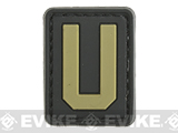 Evike.com PVC Hook and Loop Letters & Numbers Patch Black/Tan (Letter: U)