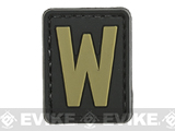 Evike.com PVC Hook and Loop Letters & Numbers Patch Black/Tan (Letter: W)