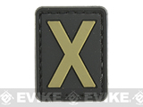 Evike.com PVC Hook and Loop Letters & Numbers Patch Black/Tan (Letter: X)