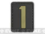 Evike.com PVC Hook and Loop Letters & Numbers Patch Black/Tan (Number: 1)