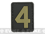 Evike.com Hook & Loop Numbers PVC Patch (Model: 4 / Black-Tan)