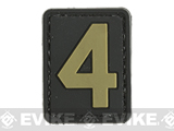 Evike.com PVC Hook and Loop Letters & Numbers Patch Black/Tan (Number: 4)