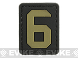 Evike.com PVC Hook and Loop Letters & Numbers Patch Black/Tan (Number: 6)