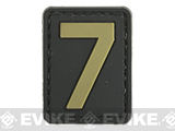 Evike.com PVC Hook and Loop Letters & Numbers Patch Black/Tan (Number: 7)