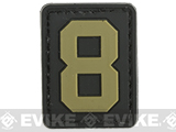 Evike.com PVC Hook and Loop Letters & Numbers Patch Black/Tan (Number: 8)