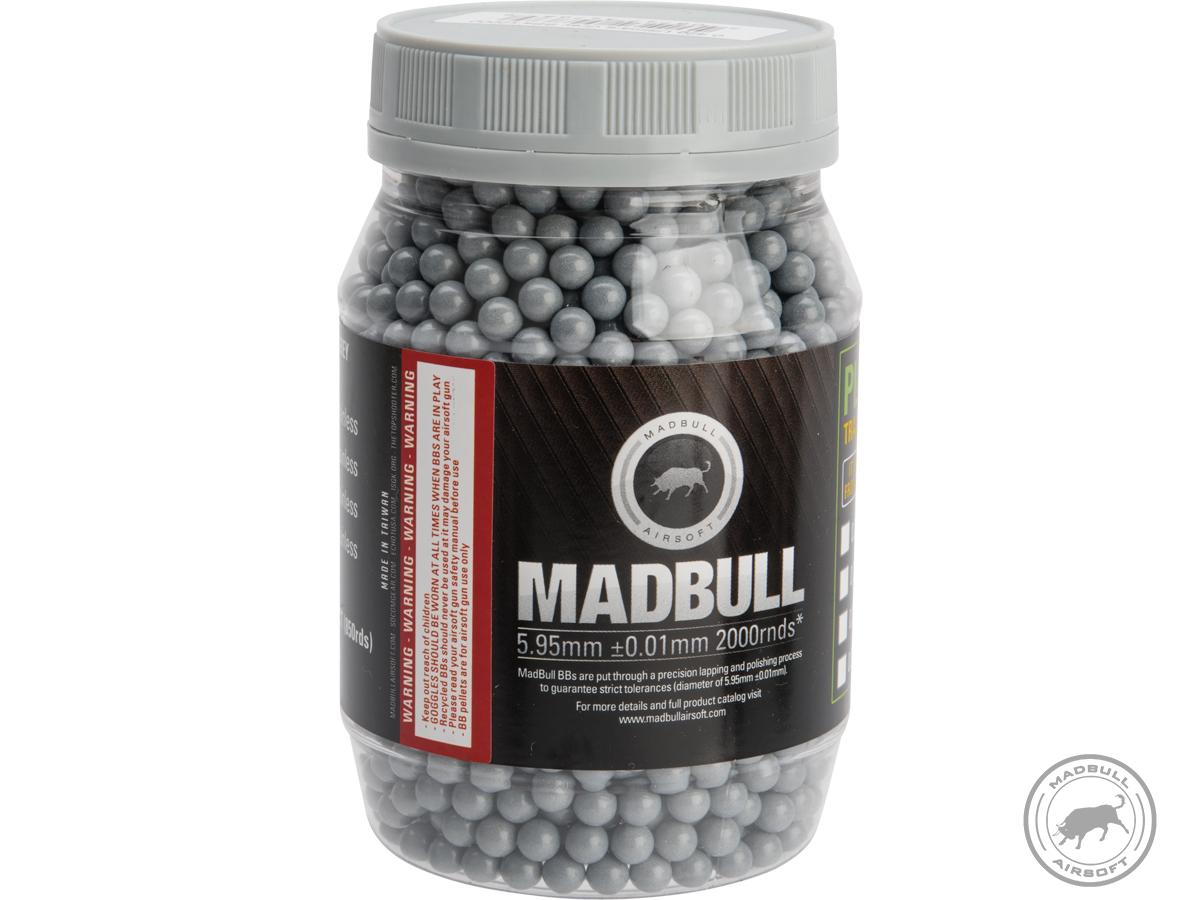 MadBull Ultimate Match Grade Heavy Weight 6mm Airsoft Sniper BB (Model: .42g Stainless Grey / 2000rd Bottle)