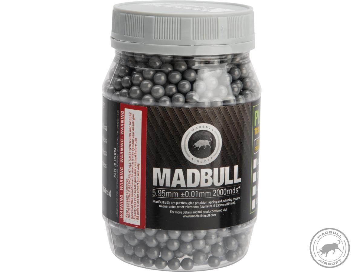 MadBull Ultimate Match Grade Heavy Weight 6mm Airsoft Sniper BB (Model: .46g Stainless Grey / 2000rd Bottle)