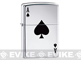Zippo Classic Lighter Graphics Series (Model: Lucky Ace / High Polish Chrome)